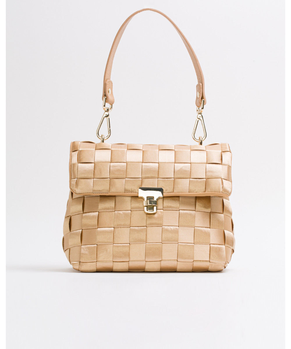 tan woven purse