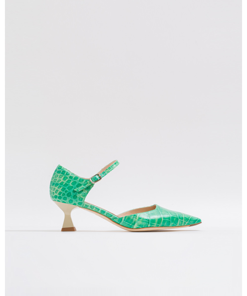 Download Aquamarie mock-croc leather pointed toe pumps