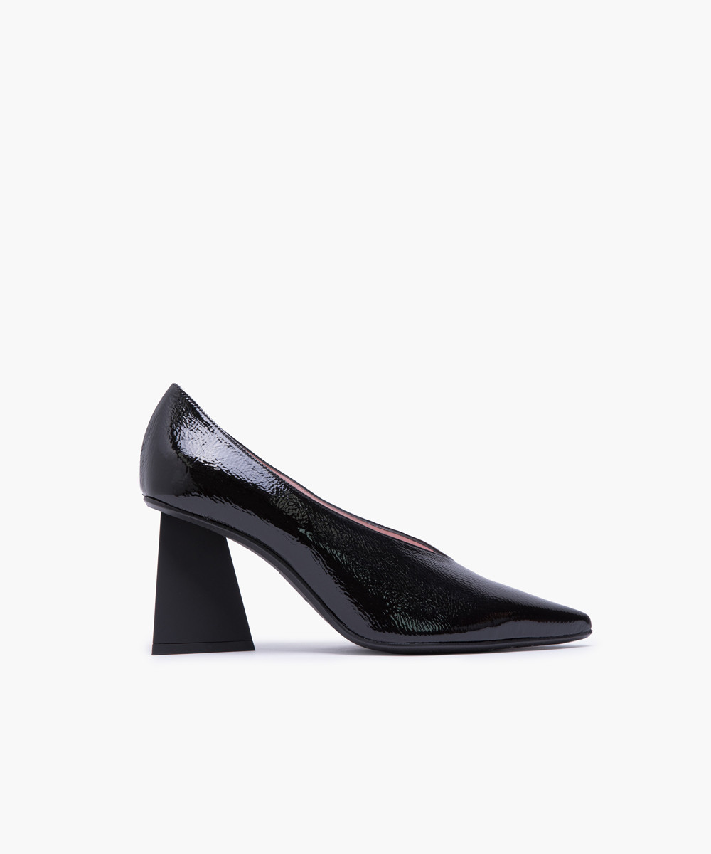 Black Soft Patent Leather Pumps