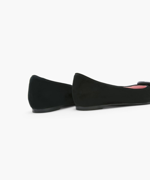 Womens black hot sale suede flats