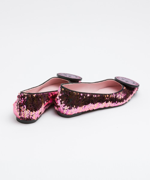 Pink discount sequin flats