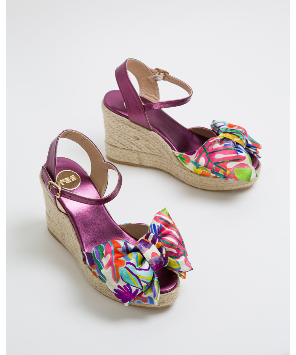 Liberty silk print high espadrille wedges